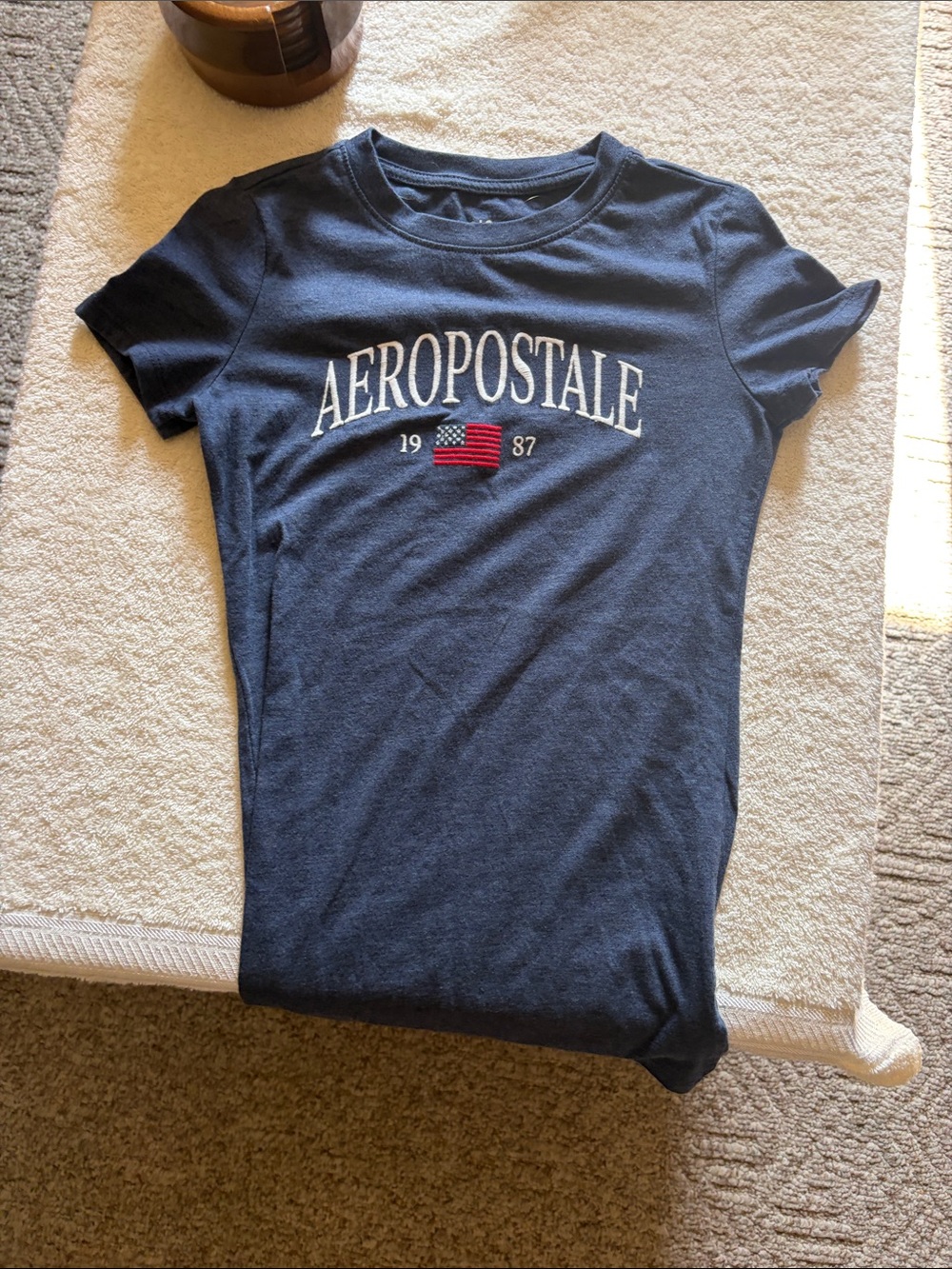 Aeropostale Navy Tee with Flag Logo
